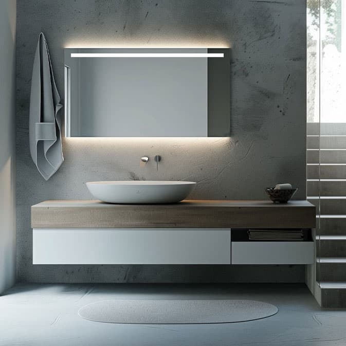 LED-Badspiegel rund mit Touchsensor LED-Badspiegel rund mit Touchsensor